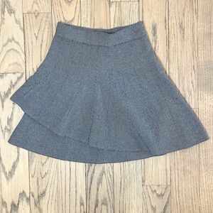 BBJ Los Angeles Women’s Charcoal Knit Layered Gray Mini Skirt Size X-Small